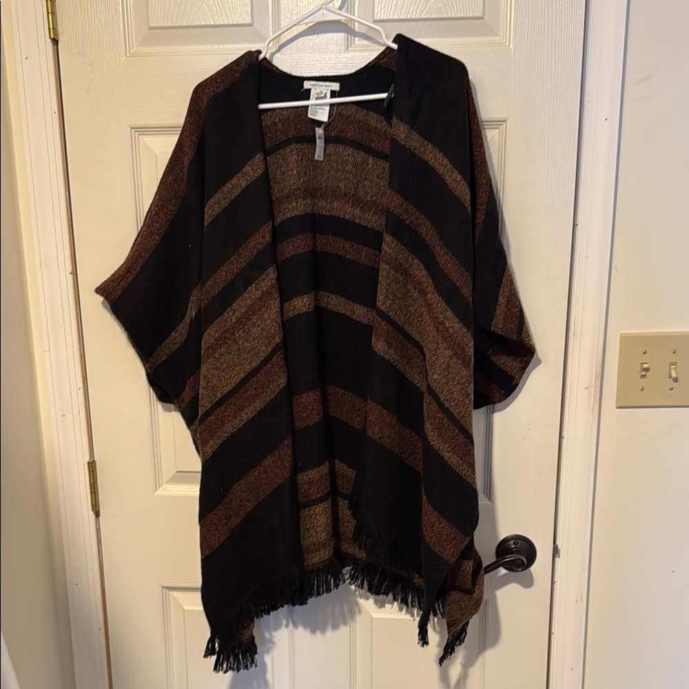 American Eagle Outfitters Black and Brown Poncho